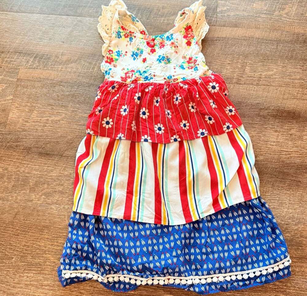 Wildflowers Clothing Americana Floral Tiered Ruffle Dress